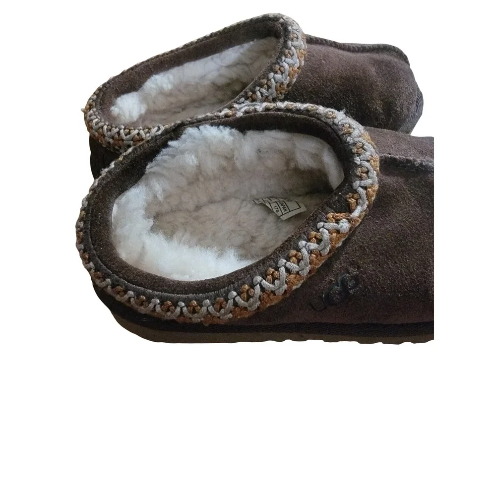 UGG Tasman Kids Chocolate Brown Suede Slip On Slippers Shoes 1019066K